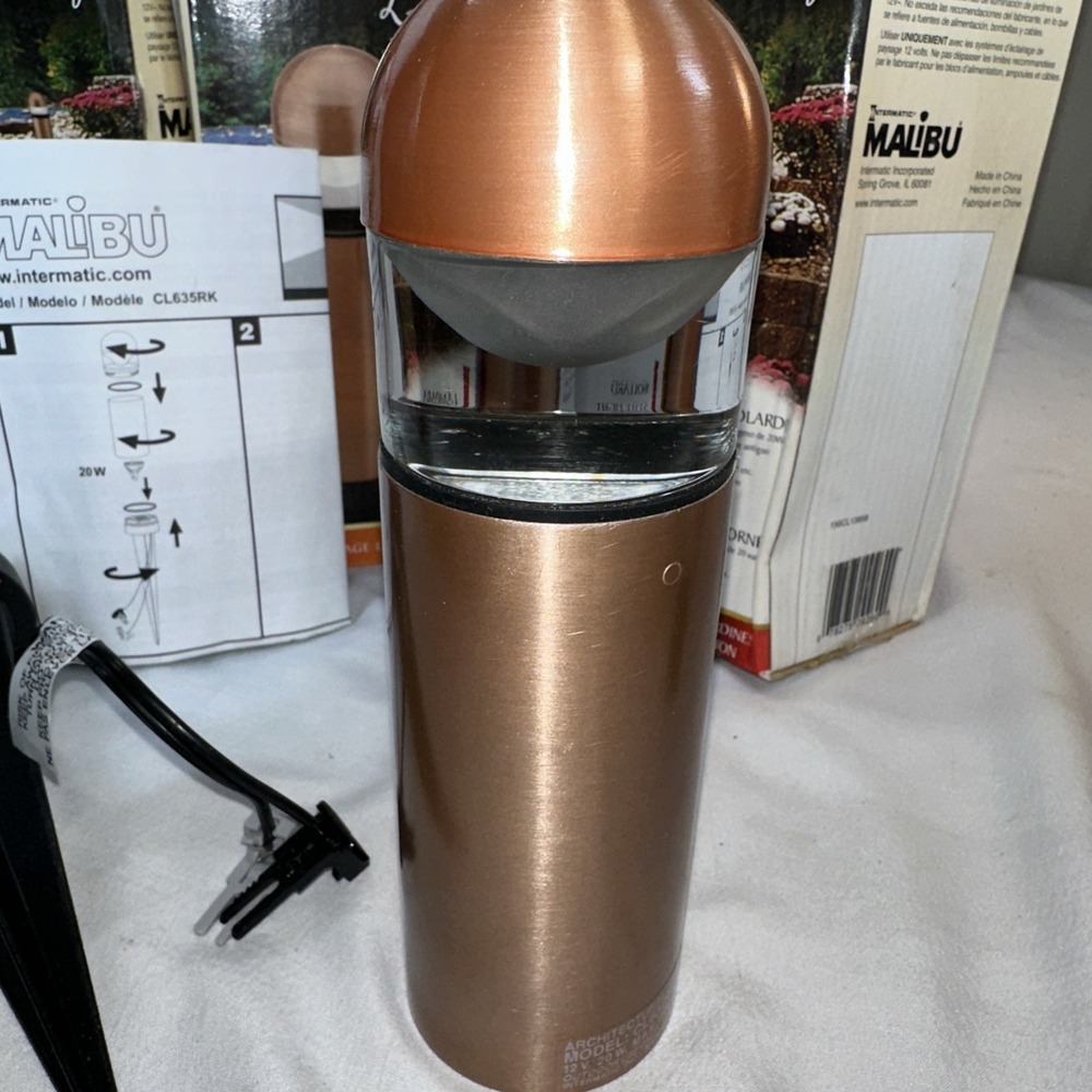 2 Intermatic CL635RK Malibu Low Voltage Metal Cap 20W Bollard Light Copper NOS - Picture 2 of 16